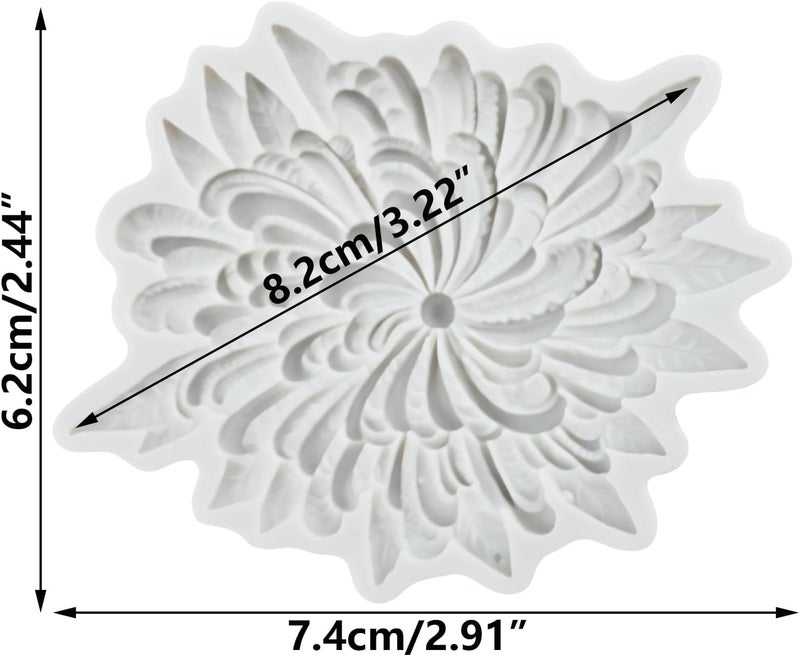 TAOXIBEI Flower Polymer Clay Mold Chrysanthemum Silicone Molds Flower Resin Mold for DIY Crafts Epoxy Resin Casting Air Dry Polymer Clay Plaster Jewelry Making - Image 2